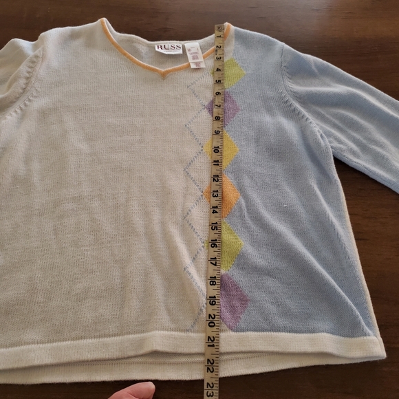 Vintage Argyle Y2k Spring Sweater Size Large - Picture 8 of 11